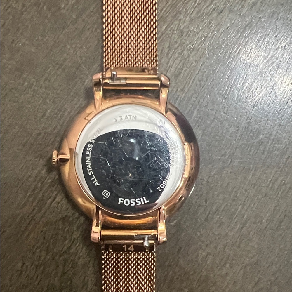 Fossil Rose Gold Mesh Strap Watch - Picture 3 of 5